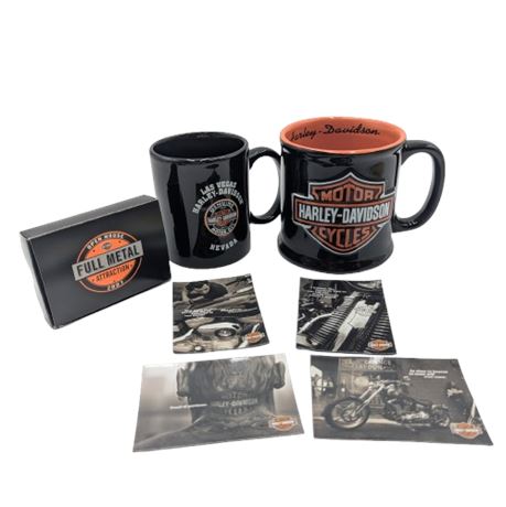 Two Harley Davidson Mugs & Magnets