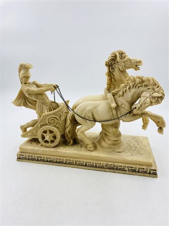Fantastic Santini 15” Long Midcentury Roman Chariot Statue
