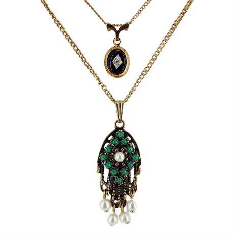 Pair Vintage SARAH COVENTRY Gold Tone Necklaces