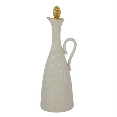Lenox Ivory Porcelain Decanter with 24k Gold Pinecone Stopper