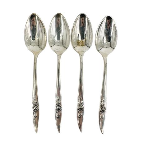 Lot of 4 Oneida Heirloom Sterling Silver “Bella Rose” Spoons