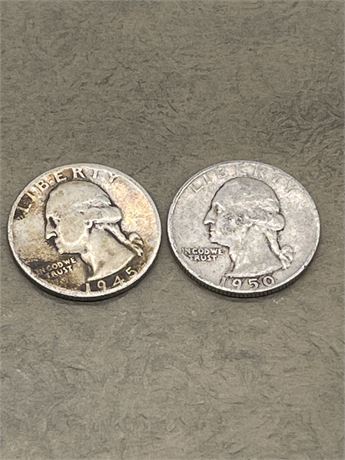 1945 & 1950 Washington Quarters