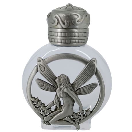 JJ Jonette Pewter & Glass Fairy Perfume Bottle – Vintage Fantasy Collectible