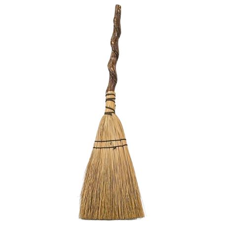 Vintage Natural Twisted Handle Hearth Broom