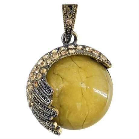 Modern Art Glass & Rhinestone Pendant