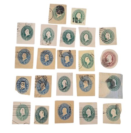 VTG Pre-paid Postage Embossed Cut Squares