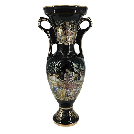 Vintage Fakiolas Hand Made Greek 24K Gold Painted Vase