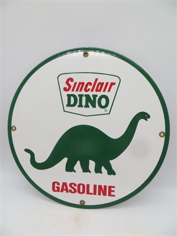 Porcelain Sinclair Dino Gasoline Sign