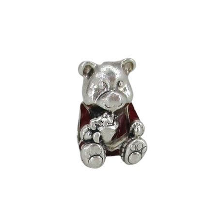 PANDORA 925 & Enamel Bead Charm "CHRISTMAS BEAR" 4.2gr