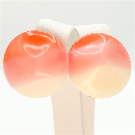 Vintage Lucite Imitation Agate Clip-On Earrings