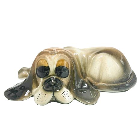 Vtg Ceramic Sad Basset Hound Puppy Figurine