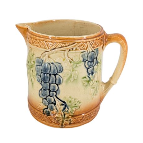 Antique Roseville Grape Vine Early Ware Majolica Brown Blue