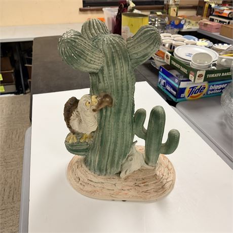 Huge Buzzard + Cactus Figurine
