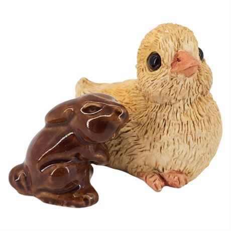 Vintage Miniature Figurines incl. Wade Bunny & Stone Critter Littles Chick