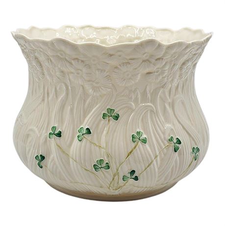 Belleek Irish Porcelain Daisies & Shamrocks 7.5" Planter