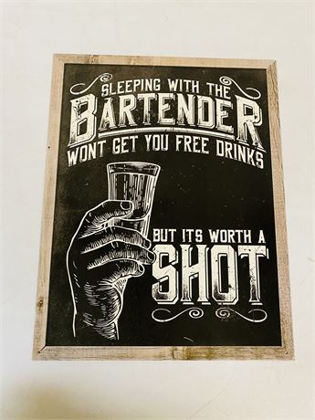 12.5x16” Metal Bartender Sign
