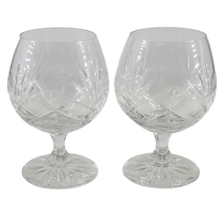 Pair of Waterford Style Crystal Brandy Snifters