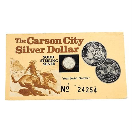 Miniature Carson City Sterling Silver Dollars