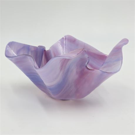 Purple Slag Glass Flower Frog