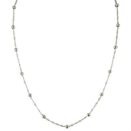 Signed FAS Sterling Silver Satellite Bead Necklace