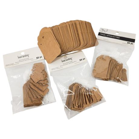 Assorted Bead Landing Natural Tags/Earring Cards