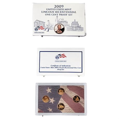 2009 US Mint Lincoln Bicentennial One Cent Proof Set w/ COA