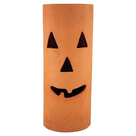 Tall Terra Cotta Jack-o-Lantern