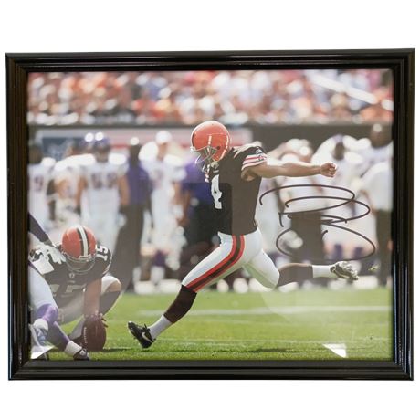 Phil Dawson Signed Cleveland Browns, Framed Action Photo, Kicker 1999 - 2012