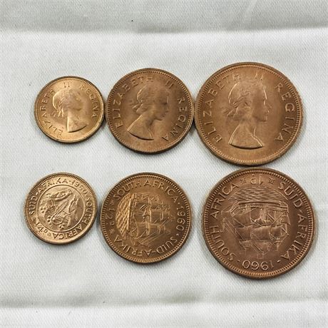 2 BU 1960 South Africa Coin Sets