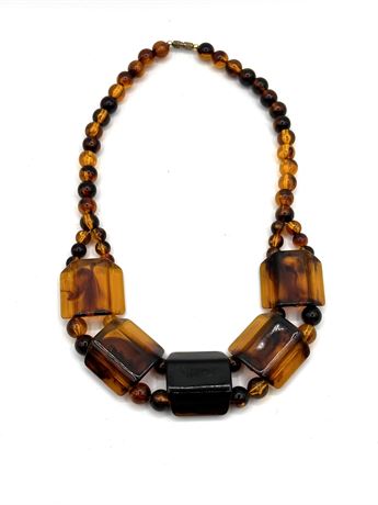 Amber Vintage Choker & 3 Necklaces