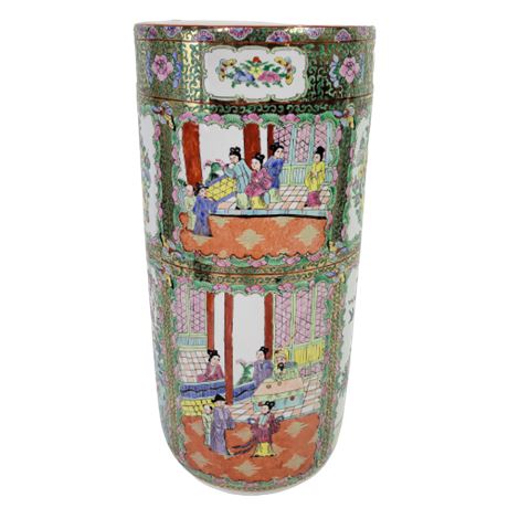 Hand Painted Chinese Porcelain Umbrella Stand