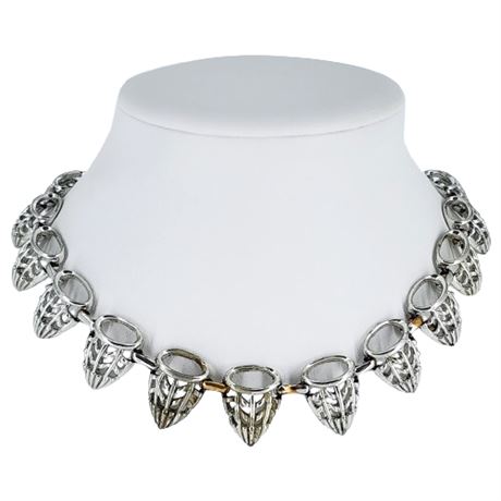 Vintage CORO Silver Tone Choker Necklace