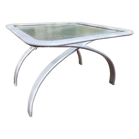 Aluminum & Glass Patio Side Table
