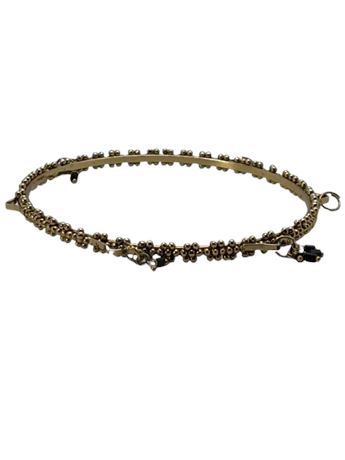 small gold toe beaded bangle bracelet