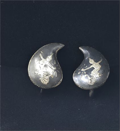 Sterling silver Siam vintage earrings