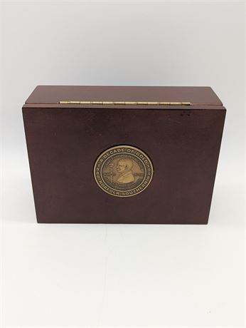 Railroad Norfolk Southern Harriman Award Hardwood Box Bronze Medal 5x3x7"
