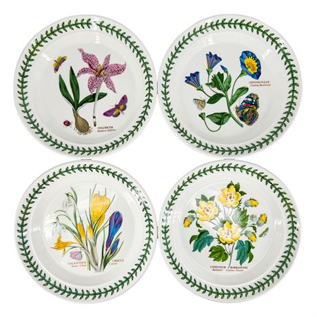 Vintage Portmeirion Botanic Garden Ceramic 7" Plates -Set of 4-