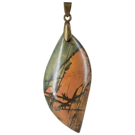 Large Red Creek Jasper Stone Pendant