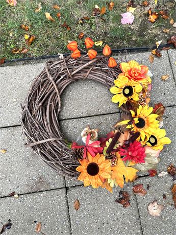 Fall Wreath with Owl