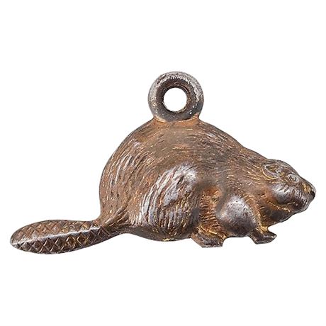 Vintage Hollow Metal Beaver Charm