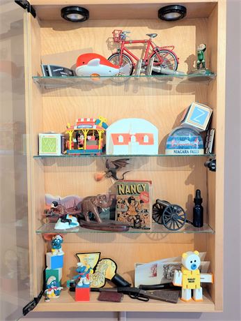 Display Case Toys/Collectibles - All items on 4 shelves (Shelves NOT Included)