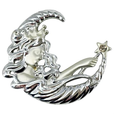 Vintage Danecraft Moon Goddess Brooch