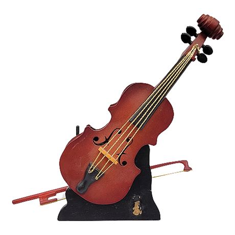 San Francisco Music Box Company Small Violin Music Box w/ Bow & Stand