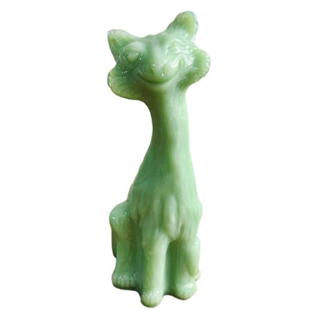 Fenton Jadeite Jade Green Alley Cat