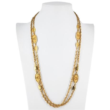 Vintage 54 Inch Gold Tone Chain Necklace
