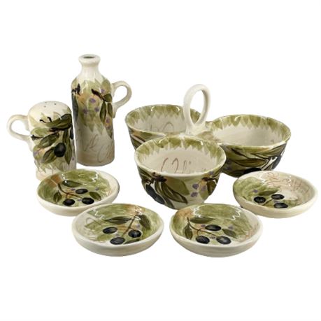 Tabletops Unlimited "Olive Grove" Stoneware Serving Lot
