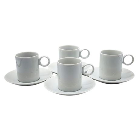 Ring Handled Demitasse Cups & Saucers
