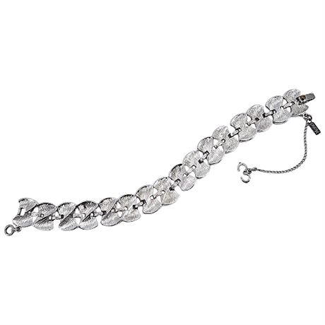Vtg MONET Silver Tone Link Bracelet