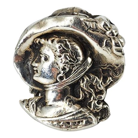 Vintage Sterling Silver Gibson Girl Ring, Sz 7