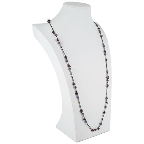 Vintage COOKIE LEE Copper & Purple Faceted Bead Necklace